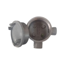 Caja Redonda GUA Forma L  1-2 Pulgada Tapa Rosca 3 Pulgadas Aluminio     GUAL016