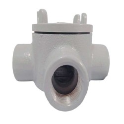 Caja Redonda GUA Forma X   1-2  Pulgada Tapa Rosca 3 Pulgadas Aluminio GUAX16 ALUM