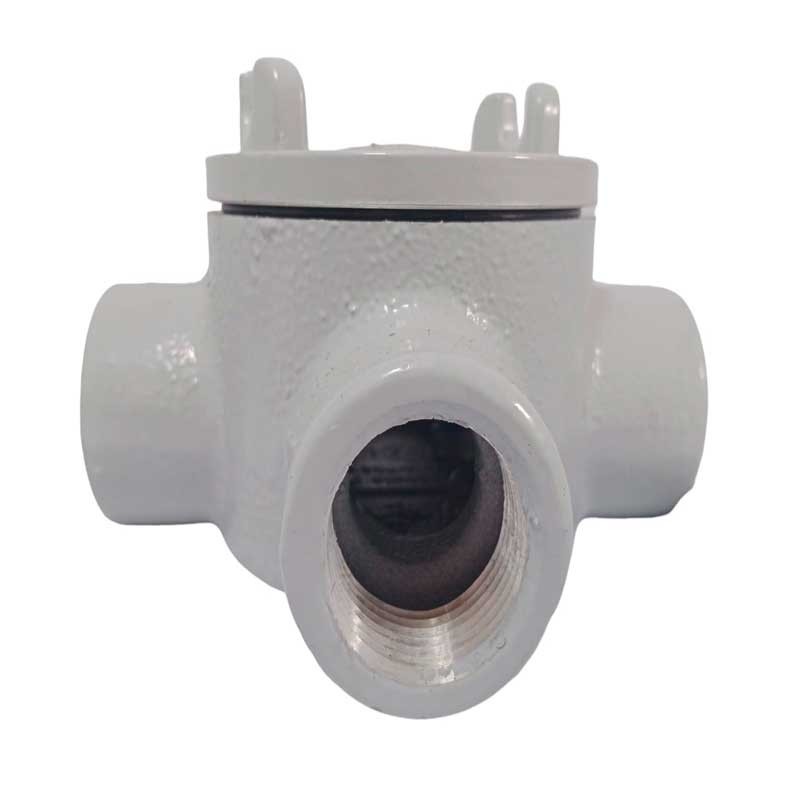 Caja Redonda GUA Forma X   1-2  Pulgada Tapa Rosca 3 Pulgadas Aluminio GUAX16 ALUM