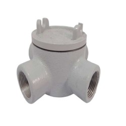 Caja Redonda GUA Forma X   1-2  Pulgada Tapa Rosca 3 Pulgadas Aluminio GUAX16 ALUM