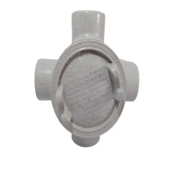 Caja Redonda GUA Forma X   1-2  Pulgada Tapa Rosca 3 Pulgadas Aluminio GUAX16 ALUM