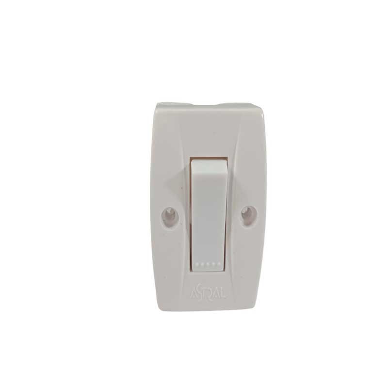 Interruptor sencillo blanco sobreponer marca astral para pared PT044017
