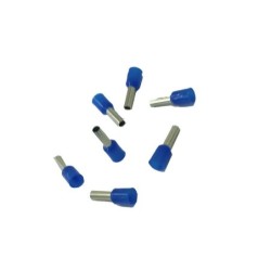 Terminal Pin Doble Aislado Azul para Cable No 14 AWG - Conector de Insercion Rapida
