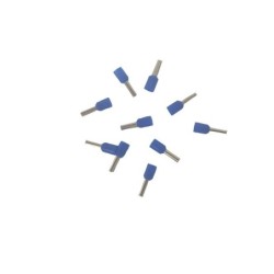 Terminal Pin Doble Aislado Azul para Cable No 14 AWG - Conector de Insercion Rapida