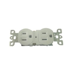 Toma Doble 15A 125V Con Proteccion Integral Color Blanco Sin Tapa PT144013B