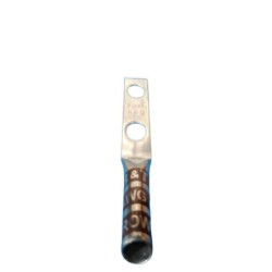 Borna Ponchar calibre  2 AWG Estañada Cobre Barril Largo Doble Hueco Ojo 1/8 T11BL2F2C